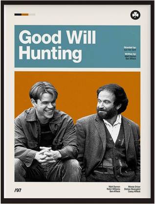 GOOD WILL HUNTING Retro Movie Print Personalized Gifts for Him Her Framed Wall-Art| Home Décor Hip hop Wall Poster - Paintings With Frame For Home Living Room Bedroom Décor| Framed Wall Art| Home Décor| Office Décor| Studio Décor| Wall Decoration| Abstract Art Posters Paper Print Photographic Paper