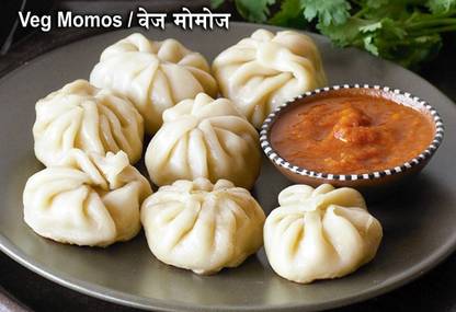 Poster Hotel Restaurant Sticker Veg Momos (13x19 Inches, Wall Poster, Matte, Multicolor) Fine Art Print