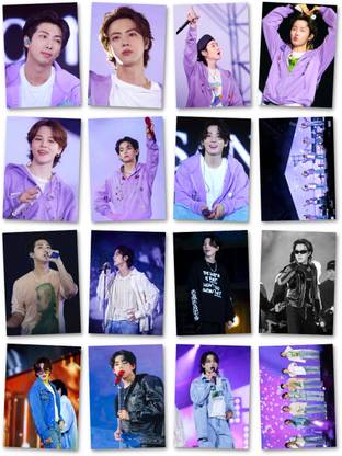 BTS Photocards Pack Of 16 (14 Individual & 2 Group) | BTS All Member Photocard Pack | For BTS ARMY | BTS Merch | FOR GIFTING / FOR BIRTHDAY Photographic Paper