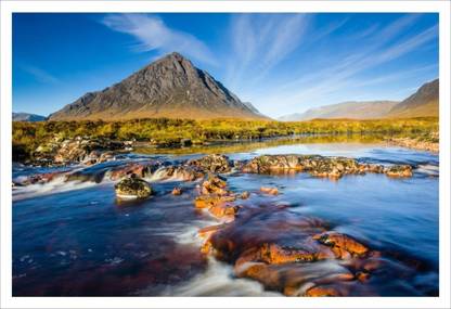 Wall Poster (Mountain with river,Surface Covering Area - 24 x 18 Inch) Paper Print
