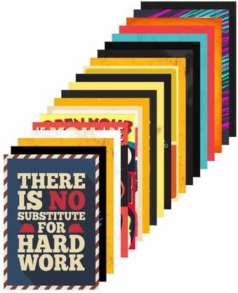 Inspirational Wall Abstract Poster (A4 size) Multicolor (Set of 20 A4) Paper Print