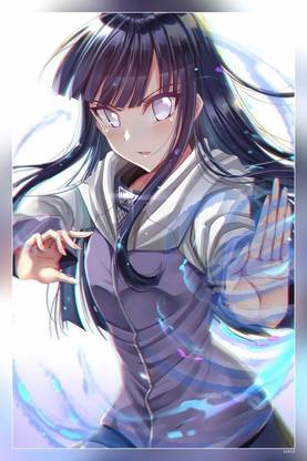 Hyuuga Hinata Naruto Black Hair Byakugan Hoodie Anime Matte Finish Poster Paper Print