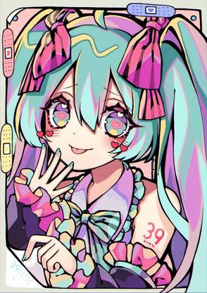 Hatsune Miku Poster 12 X 18 Inch (Multicolor) Paper Print