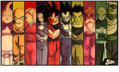 Dragon Ball Z All Team Canvas Paper Print Fine Art Print