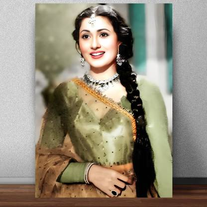 Madhubala Green Poster for Room & Office Paper Print