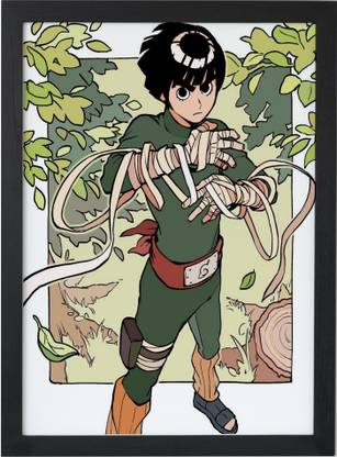 naruto poster with frame rock lee wall poster (Size_13x9.8 inch) Paper Print