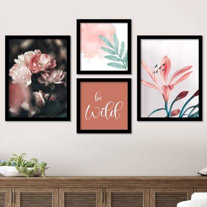 Nature Inspired Posters for Room Bedroom Living Room Wall Decor - Floral Posters for Wall with Frame Paper Print