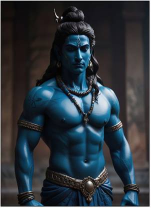 Lord Shiva Ai generated hindu god lord shiva digital poster print for home décor print size 12X18 inches without frame Paper Print