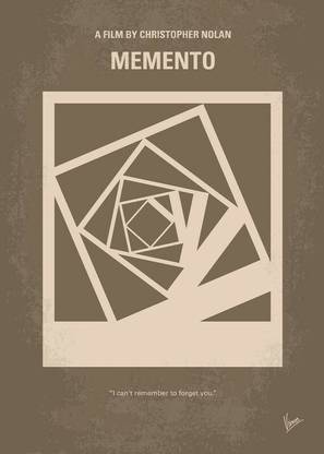 Memento Minimal Vintage Movie Posters Artwork Collection 300GSM Paper, No Frame, Paper Print