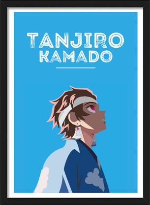 Tanjiro Kamado Vector art | Demon Slayer Framed Poster | Anime Framed Posters - Black Frame Paper Print