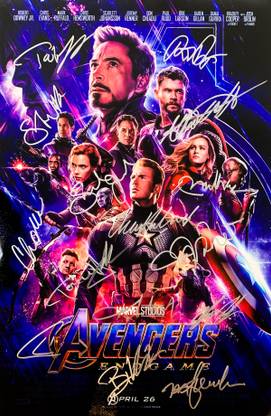 Avengers Endgame Cast signature poster print in A3 Paper Print