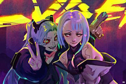 Cyberpunk Edgerunners Rebecca and Lucy Poster 18 x 12 inch 300 GSM Paper Print