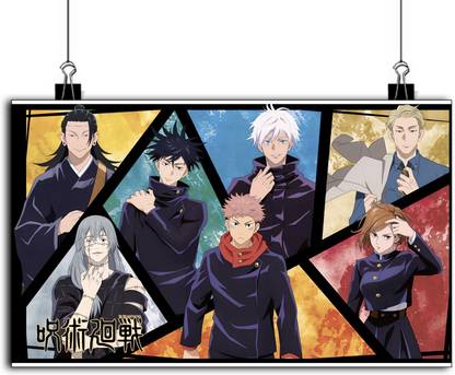 Suguru, Gojo,Nanami,Geto and fushigiro Group Poster | Jujutsu Kaisen Group Poster | Jjk All Characters Group Poster Paper Print