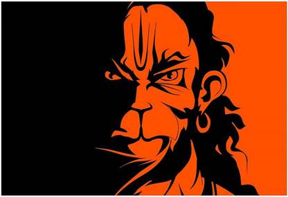 Poster Hanuman Ji Dashing Photo Series 2 (Large Print, 36x24 Inches, Banner Media, Multicolor) Fine Art Print