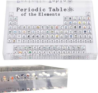 Large Real Periodic Table of Elements Chart - 83 Real Elements Inside Acrylic , 21CM x 14CM, 3D Glass Poster - Perfect Educational Gift for Science and Chemistry Enthusiasts 3D Poster