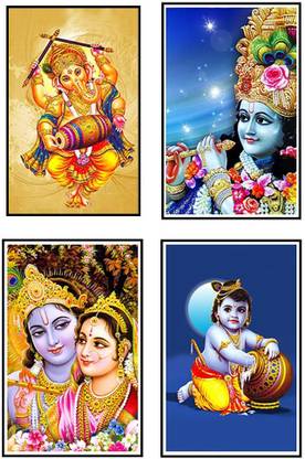 'Spiritual / Gods Posters' (Pack of 4) for Room & Office Paper Print
