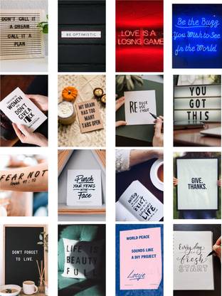 MOTIVATIONAL QUOTE POSTERS (SET OF 40) WALL COLLAGE KIT SUITABLE FOR WALL & OFFICE .ZF Paper Print