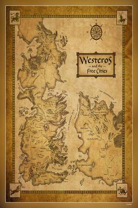 Fantasy Art Books Maps Game Of Thrones A Song Of Ice And Fire Tv Series Westeros George Matte Finish Poster Paper Print