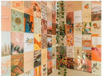 100 Peel-N-Stick Desert Dreamer Aesthetic Wall Collage Kit, Girl Room Decor, Dorm Decor, Photo Collage Kit Paper Print