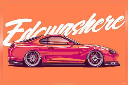 Edc Graphics Toyota Supra Toyota Jdm Matte Finish Poster P-9160 Paper Print