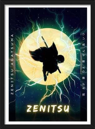 Zenitsu Agatsuma Thunder Breathing | Demon Slayer Framed Poster | Anime Frames & Posters Paper Print