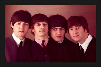 Beatles Music Band Poster with A4 Size Frame F-689 Paper Print