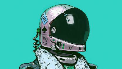 Astronaut Space psychedelic Animated HD Matte Finish Poster Print Paper Print