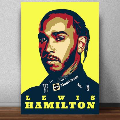 Lewis Hamilton Poster for Room (Matte paper 300 GSM, 13 X 19 Inches, Multi-coloured, Lata Mangeshkar) Paper Print