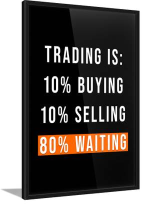 Trading Quote Poster Wall Frame for Traders, Stock Market Quotes Framed Poster Paper Print