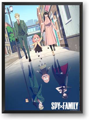 ANIME POSTER FRAME - ANYA LOID YOR FORGER (SPY X FAMILY) - Black Framed Wall Poster For Home And Office With Frame, (12.6*9.6) Photographic Paper