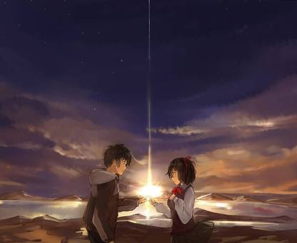 Poster Anime Your Name. Kimi No Na Wa. Taki Tachibana Mitsuha sl-14043 (Wall Poster, 13x19 Inches, Matte Paper, Multicolor) Fine Art Print