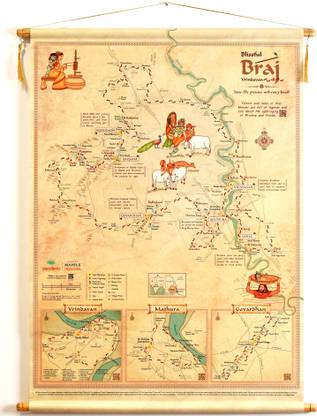 Blissful Braj Vrindavan - Art on Canvas | Roll up Canvas Art