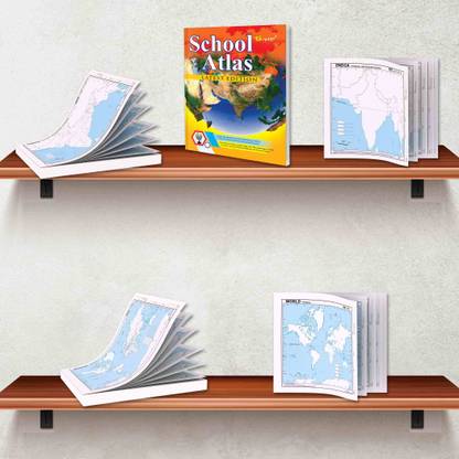 Pack of 4 Map pad + 1 Atlas Book | Geography Made Easy: All-in-One Maps and Atlas for Students Paper Print