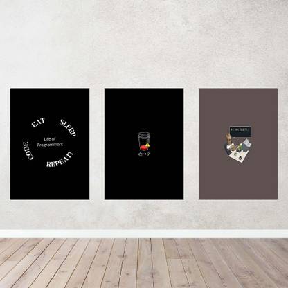 Pack Of 3 Aesthetic Coding Posters For Home And Office Photographic Paper