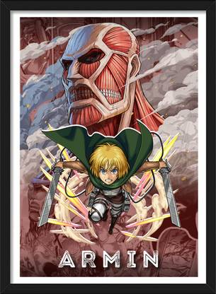 Armin x Colossal Titan | Attack on titan Characters Framed Poster Paper Print