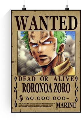 Zoro Wanted Posters | One Piece Roronoa Zoro Wanted Posters | One Piece Bounty Poster Zoro | Bounty Wall Poster Zoro One Piece Paper Print