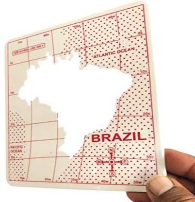 Plastic School Craft Brazil Map Drawing Stencil 3D Poster