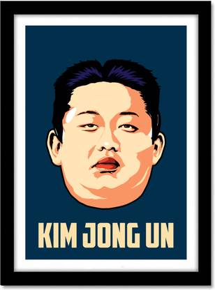 Kim Jong Un Poster Frame Art For Room & Office Multicolor Paper Print