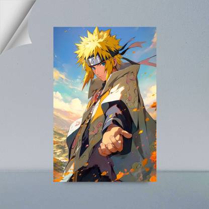 VIRGIN ARTS | MINATO NAMIKAZE | YELLOW FLASH | DIGITAL ART | NARUTO SHIPPUDIN | 300 GSM A4 FRAMED POSTER FOR WALL Photographic Paper