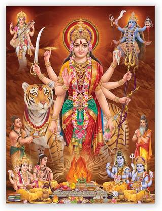 Hindu Goddess Maa Durga Maa Kali Photo Poster With Uv Textured Size 24 X 18 In Fine Art Print