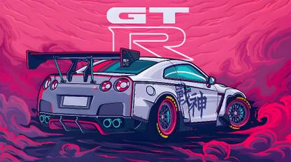 GTR CAR POSTER Paper Print