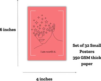 Celebrating Self Posters for Women Empowerment with Affirmations - Set of 32 Posters 3D Poster