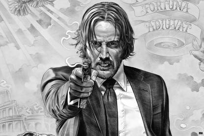 John Wick Sketch Artwork Poster 18 x 12 inch 300 GSM Paper Print