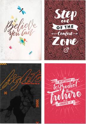 Daily Believers Quotes 4 Motivational Poster Set Collection For Wall Decor Paper Print