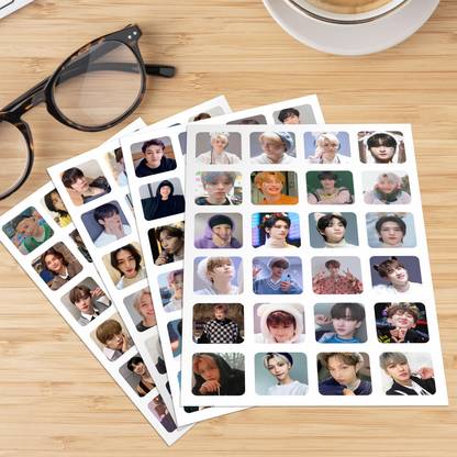 Stray Kids Small Cute Round Corner Stickers ( Set of 4 Sheets ) 96 Stickers Paper Print
