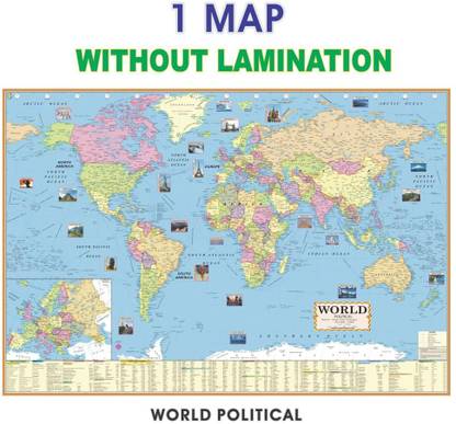 WORLD POLITICAL MAP, Map Size(40*28 Inch) Paper Print Paper Print