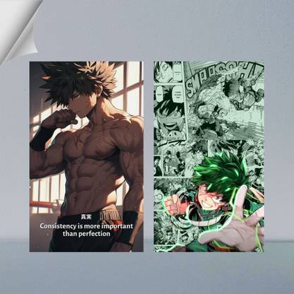 VIRGIN ARTS | IZUKU MIDORIYA ( DEKU ) FROM MY HERO ACADEMIA | DIGITAL ART - 32 | SET OF 2 | 300 GSM A4 POSTER Photographic Paper
