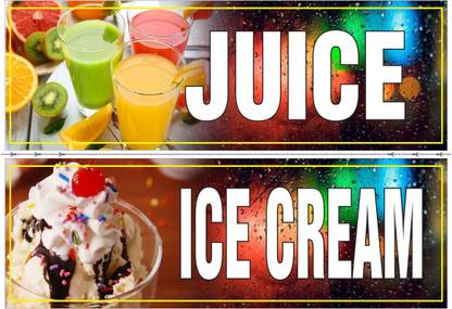 Poster For Hotel Restaurant Bar Caterer Sticker Juice & Ice Cream Wall Poster sl1643 (13x19 Inches, Matte Paper, Multicolor) Fine Art Print