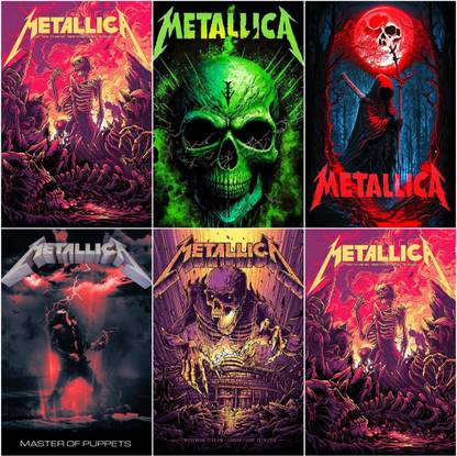 metallica band poster, pack of 5, high quality Paper Print