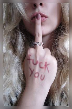 Face Fuck You Hand Kiss Matte Finish Poster P-12773 Paper Print